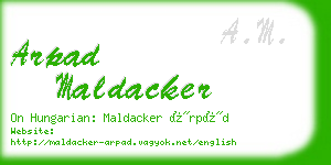 arpad maldacker business card